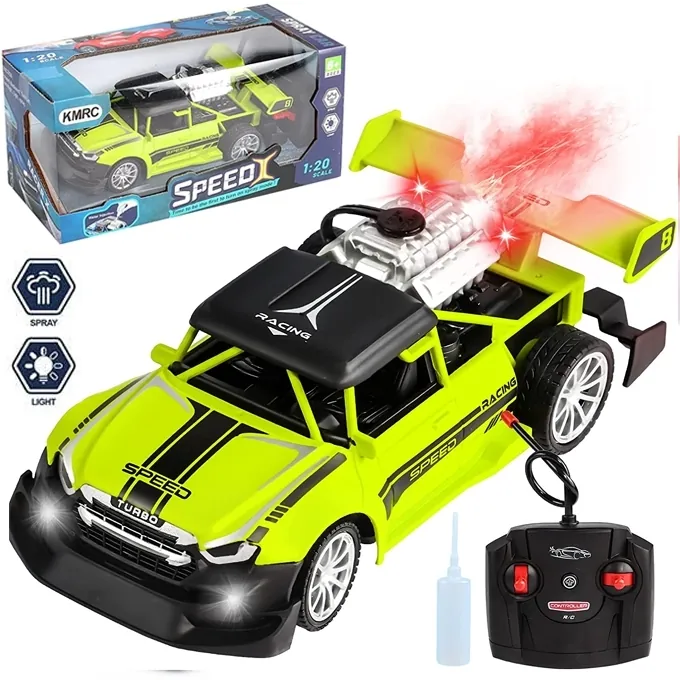 Remote Control Rock Monster Stunt Car with Lights and Flame Spray - High-Quality RC Toy