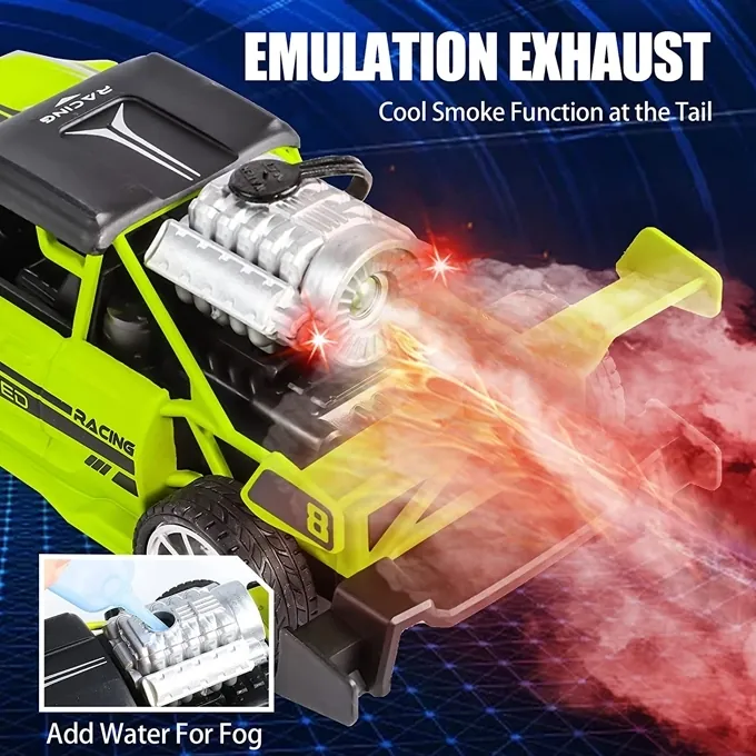 Remote Control Rock Monster Stunt Car with Lights and Flame Spray - High-Quality RC Toy - Image 6