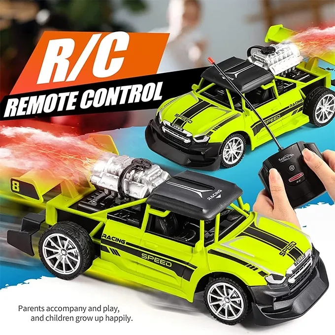 Remote Control Rock Monster Stunt Car with Lights and Flame Spray - High-Quality RC Toy - Image 8