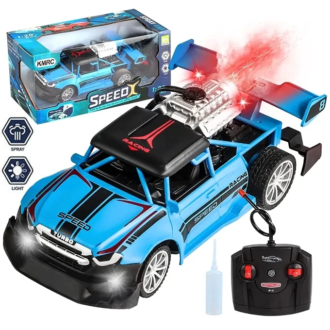 Remote Control Rock Monster Stunt Car with Lights and Flame Spray - High-Quality RC Toy