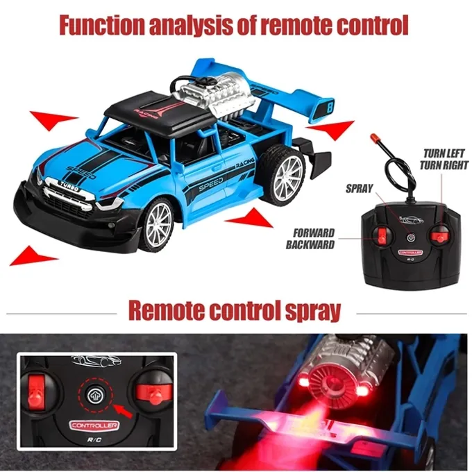Remote Control Rock Monster Stunt Car with Lights and Flame Spray - High-Quality RC Toy - Image 8
