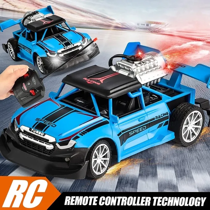 Remote Control Rock Monster Stunt Car with Lights and Flame Spray - High-Quality RC Toy - Image 5