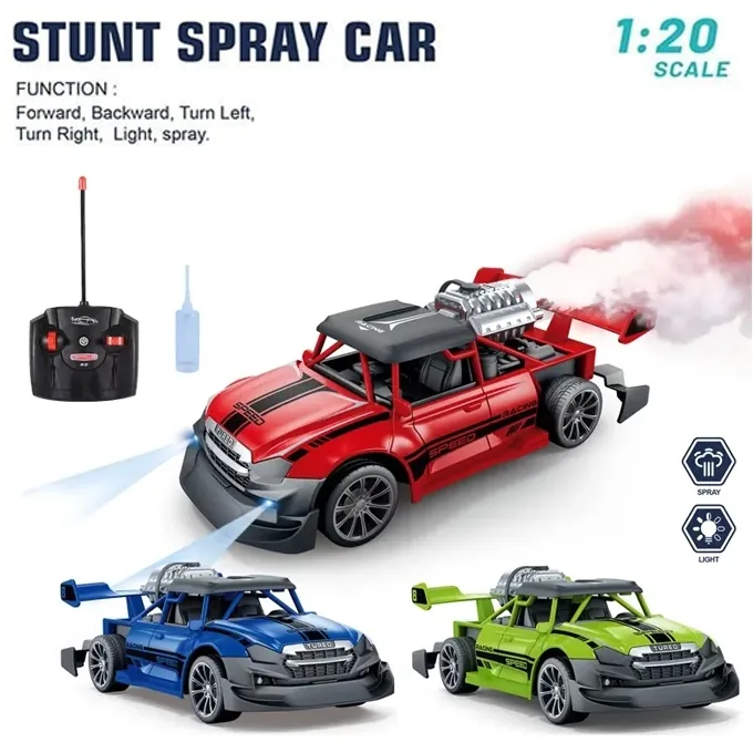 Remote Control Rock Monster Stunt Car with Lights and Flame Spray - High-Quality RC Toy - Image 2