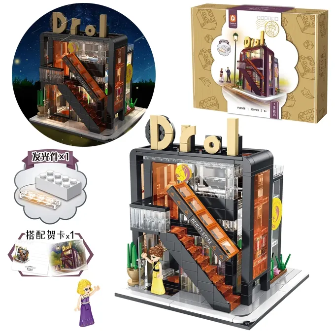 Beauty Store Building Kit with Lights - 539 Parts