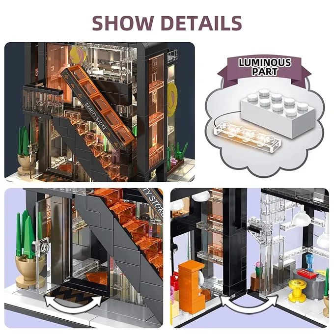 Beauty Store Building Kit with Lights - 539 Parts - Image 3