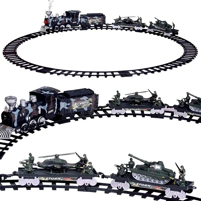 Military Electric Train Set with Lights, Sound & Smoke - Ultimate Train Toy - Image 7