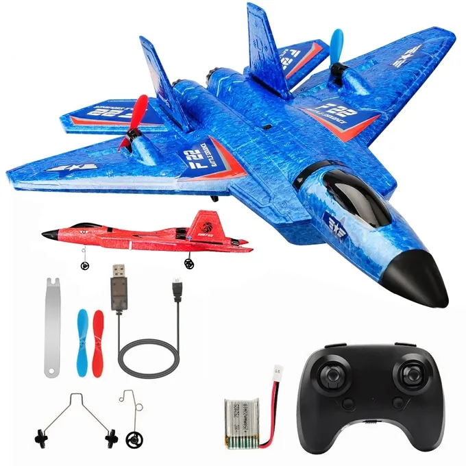 Remote Control F-22 Foam Fighter Jet - 2.4GHz High-Quality Toy