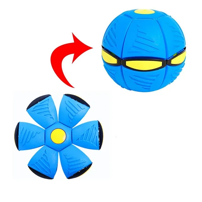 Flying Throw Disc Ball Toy - 3 LED Lights Soft Outdoor Toy - Random Color - Image 2
