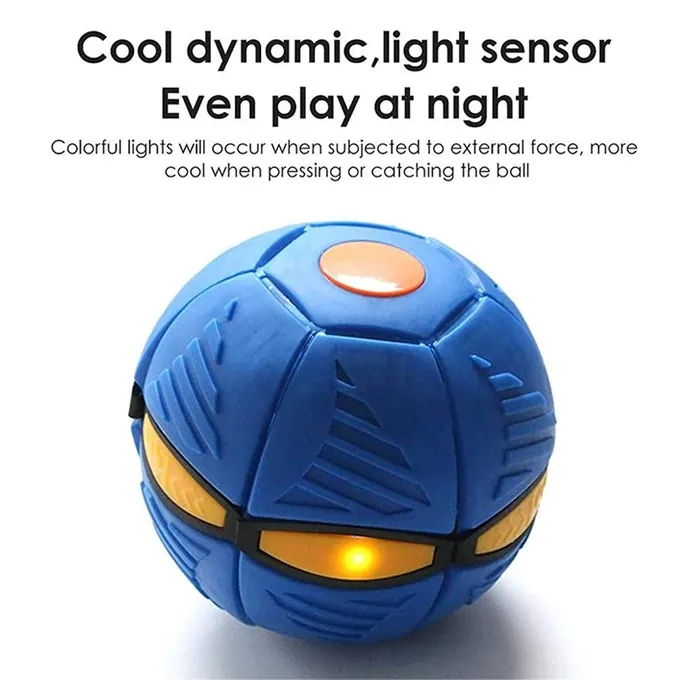 Flying Throw Disc Ball Toy - 3 LED Lights Soft Outdoor Toy - Random Color - Image 5
