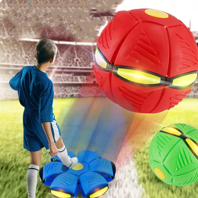 Flying Throw Disc Ball Toy - 3 LED Lights Soft Outdoor Toy - Random Color - Image 8