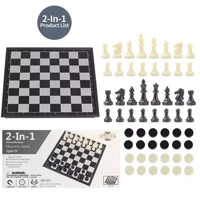 Magnetic Chess and Checkers Travel Set - Strategy Game (Ages 6+) - Image 4