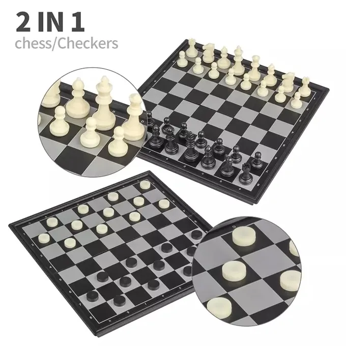 Magnetic Chess and Checkers Travel Set - Strategy Game (Ages 6+) - Image 6