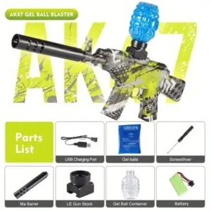 A-47 Gel Blaster with 1,000 Gel Balls - Compact Gel Shooter for Kids