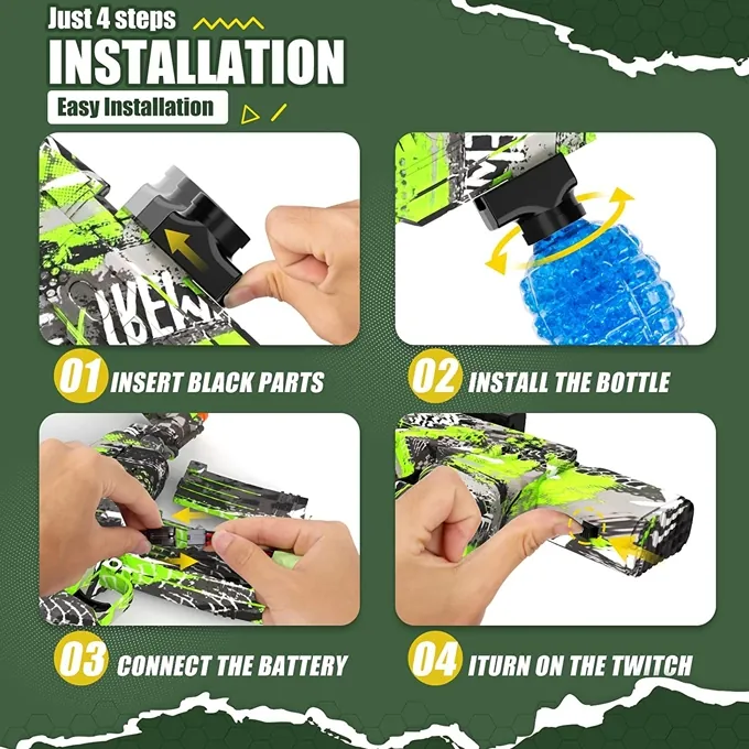 A-47 Gel Blaster with 1,000 Gel Balls - Compact Gel Shooter for Kids - Image 4