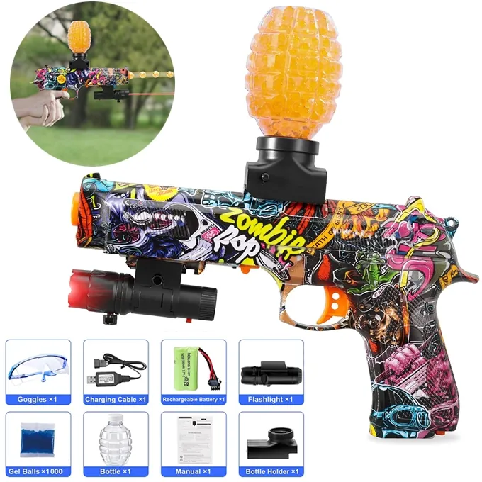 Mini Electric Gel Blaster Gun with Glasses - Fun Shooting Toy