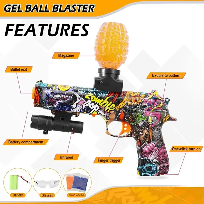 Mini Electric Gel Blaster Gun with Glasses - Fun Shooting Toy - Image 2