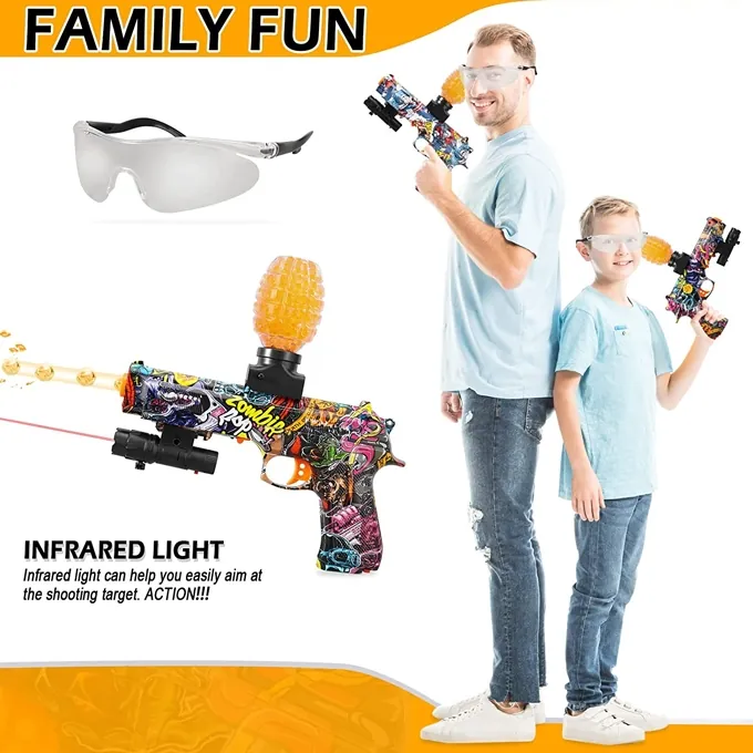 Mini Electric Gel Blaster Gun with Glasses - Fun Shooting Toy - Image 3