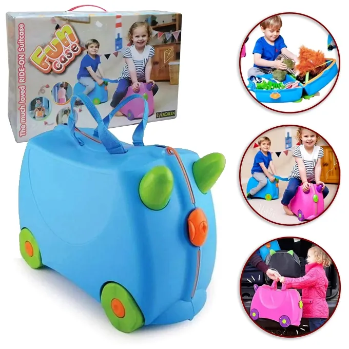 Funcase Briefcase Toy Chest with Wheels ? Luggage Toy for Kids