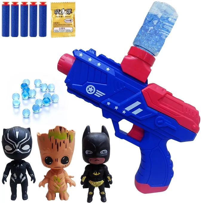 2-in-1 Captain America Gel Blaster & Dart Gun - Fun Shooting Toy