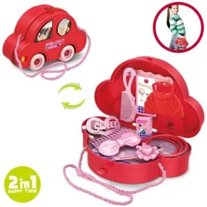 2-in-1 Happy Times Car Set in Briefcase - Fun Toy for Girls