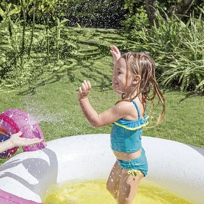 Intex Inflatable Unicorn Pool with Shower - 272 x 193 x 104 cm - Premium Pool Accessory - Image 2