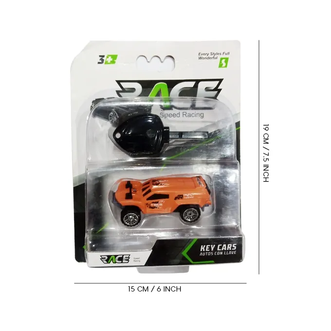 Race Speed Key Power Die-Cast Car - Orange - Image 3
