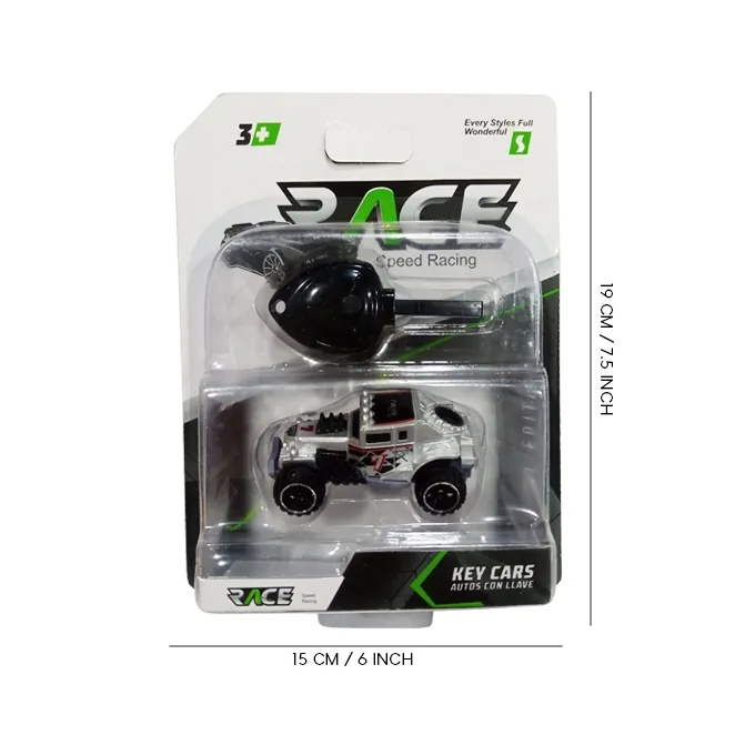 Race Speed Key Power Die-Cast Car - Grey - Image 3