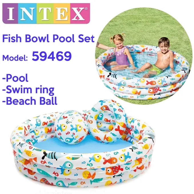 Intex Fish Bowl Inflatable Pool - 52" x 11" with Ball and Tube - Image 2