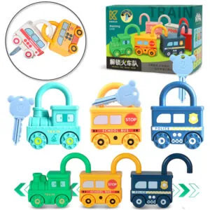 3-Piece Key Lock Train Set - Interactive Toy for Kids