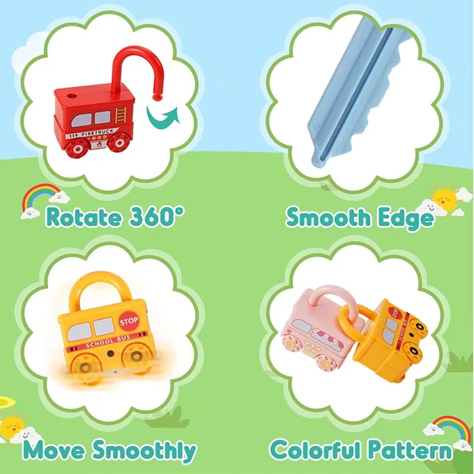 3-Piece Key Lock Train Set - Interactive Toy for Kids - Image 4