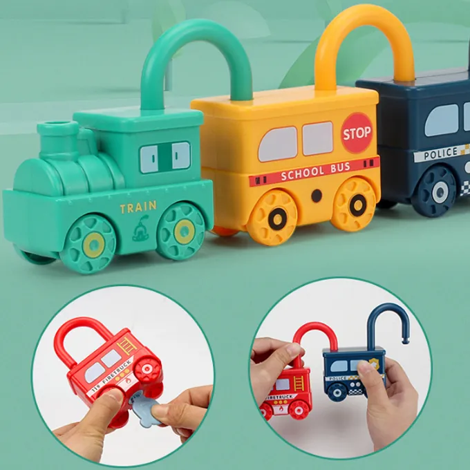 3-Piece Key Lock Train Set - Interactive Toy for Kids - Image 6