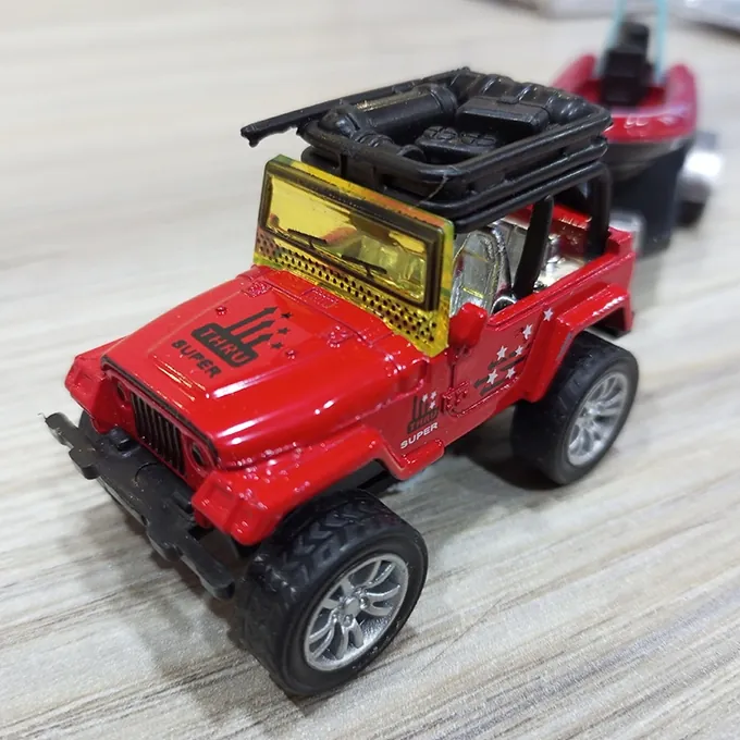 Jeep and Trawler Die-Cast Metal Toy - Assorted Colors - Image 4