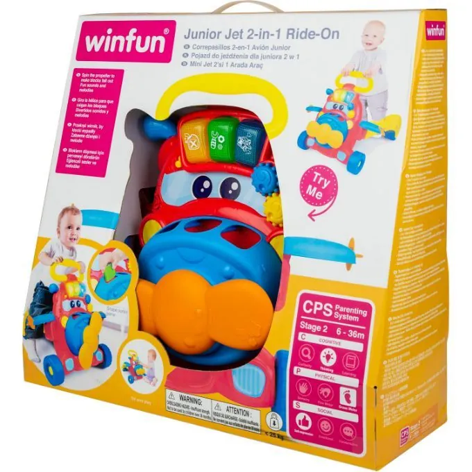 WinFun 2-in-1 Musical Walker Jet Airplane - Ride-On Toy for Kids Aged 3-6 - Image 3