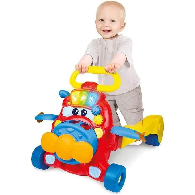 WinFun 2-in-1 Musical Walker Jet Airplane - Ride-On Toy for Kids Aged 3-6