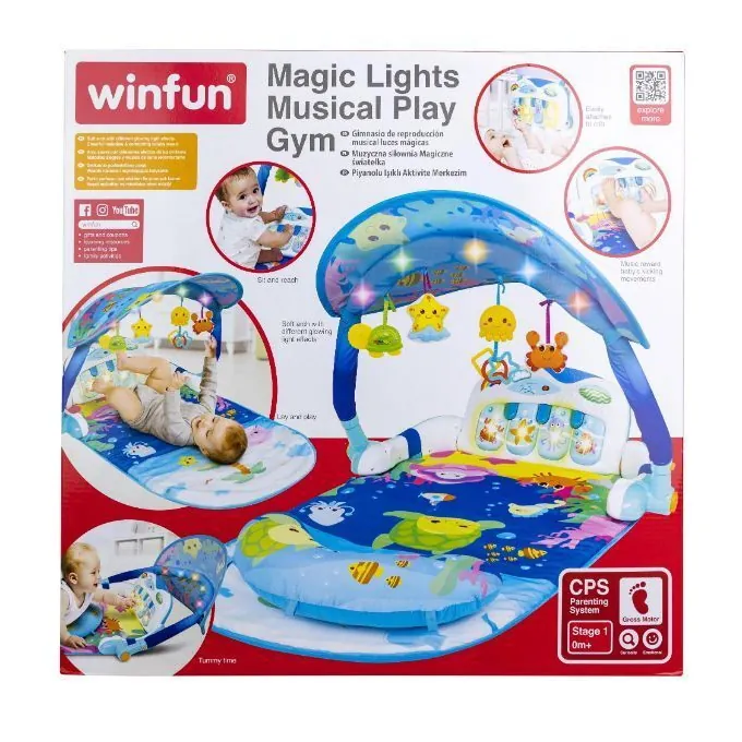 WinFun Magic Lights Musical Play Gym - Teether and Rattle Toy for Babies - Image 3