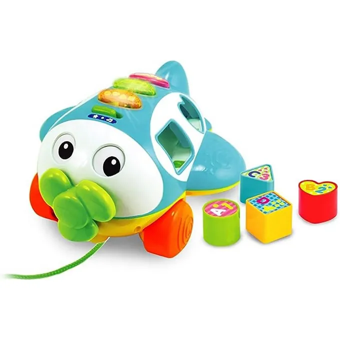 WinFun Pull Along Plane Sorting Toy - Learning Toy for Kids 3-6 Years