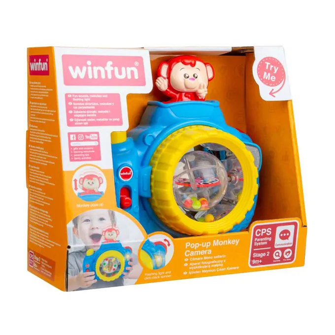 WinFun Pop-Up Monkey Camera - Interactive Learning Toy for Toddlers