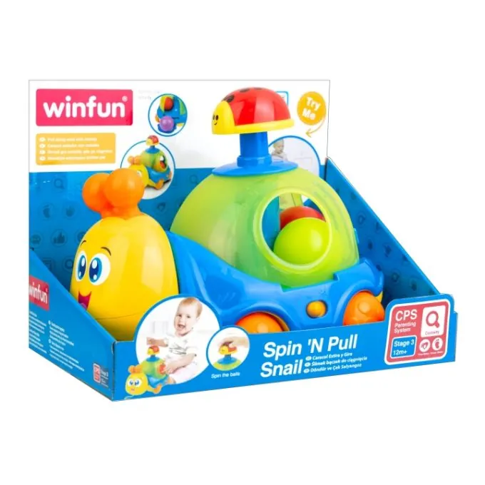 WinFun Spin and Pull Snail - Interactive Learning Toy for All Ages