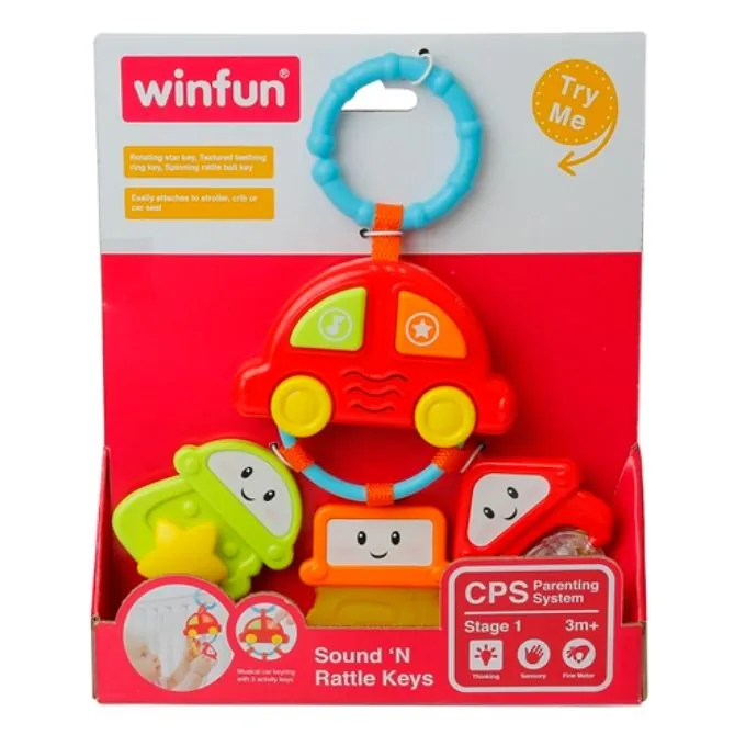 WinFun Light & Sound Rattle Keys - Sensory Activity Toy for Newborns - Image 4