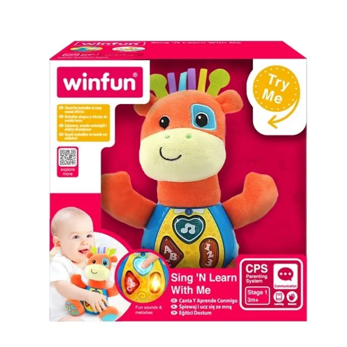 WinFun Sing & Learn Giraffe Stuffed Toy - Interactive Activity Toy for Ages 3-6+ - Image 3