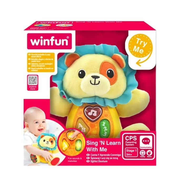 WinFun Sing & Learn Lion Stuffed Toy - Fun Musical Toy for Ages 3-6+ - Image 3