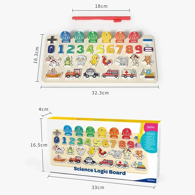 Montessori Wooden Busy Board - Math Fishing Counting Toy - Image 2