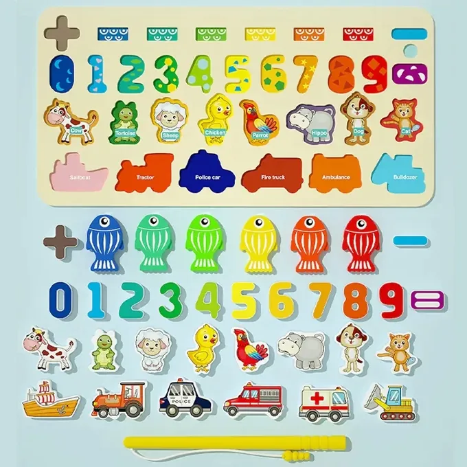 Montessori Wooden Busy Board - Math Fishing Counting Toy - Image 6