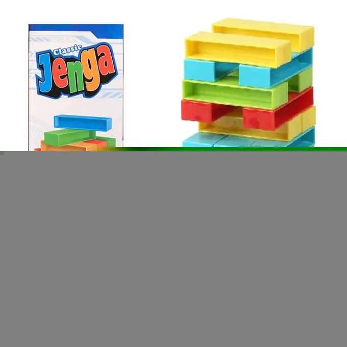Mini Jenga Tower - 45 Vibrant Stacking Blocks (Ages 5+)
