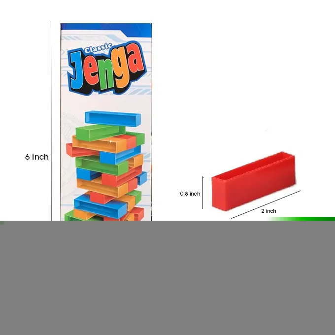 Mini Jenga Tower - 45 Vibrant Stacking Blocks (Ages 5+) - Image 4
