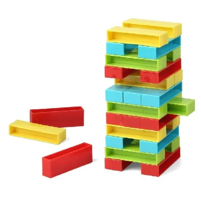 Mini Jenga Tower - 45 Vibrant Stacking Blocks (Ages 5+) - Image 2