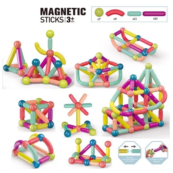 36-Piece Magnetic Building Blocks - Early Learning Construction Toy (Ages 3+) - Image 3