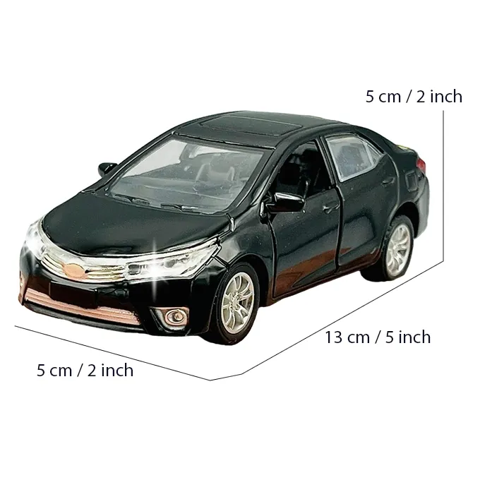 Toyota Corolla Grande Die-Cast Model - 5 Inches with Lights and Sound - Black - Image 2