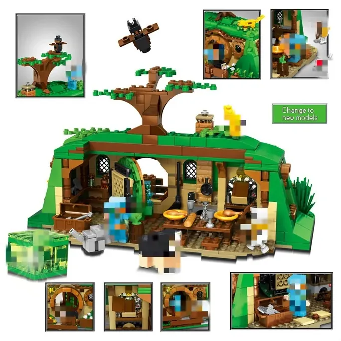 Hobbit Forest House Building Kit with Lights - 705+ Parts - Image 3
