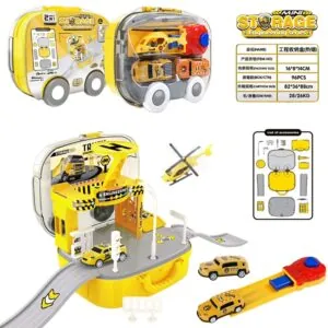 Mini Storage Engineering Cars with Case - Fun Organizer Toy for Kids